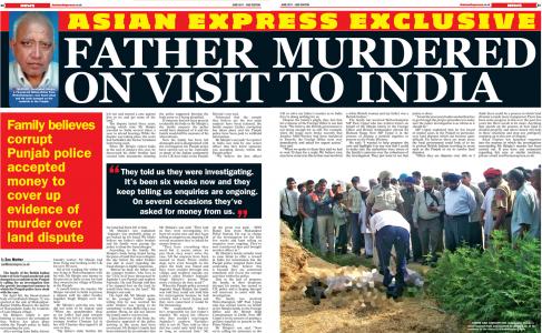 Father murdered on visit to India